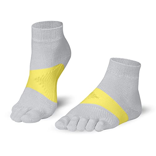 Knitido MTS Tornado ultra-robuste Sport-Zehensocken mit Blasenschutz, Größe:35-38, Farbe:Silver Grey/Yellow (227) von Knitido