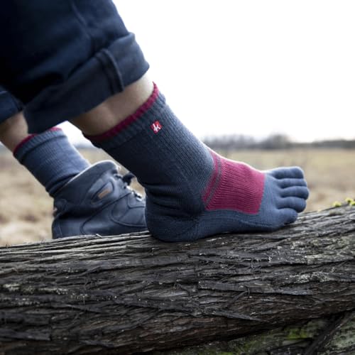 Knitido Outdoor Hiking Zehensocken, gepolsterte Unisex-Wandersocken für das ganze Jahr, anti-Blasen von Knitido