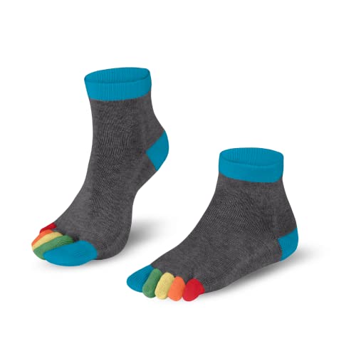 Knitido Rainbows, Kurze Zehensocken mit bunten Zehen, 95% Baumwolle, 1 er Pack, für Damen, Herren und Kinder von Knitido