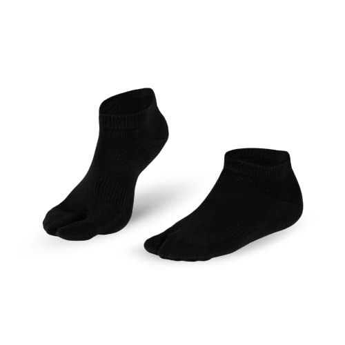 Knitido Tabi Sneaker, kurze Zwei-Zehen-Socken aus Baumwolle, Größe:43-46, Farbe:Black (101) von Knitido