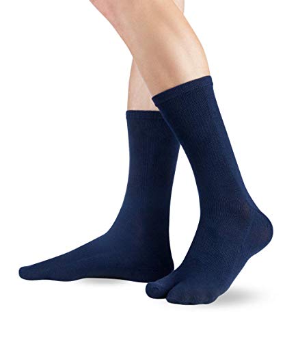 Knitido Traditionals Tabi, klassische wadenlange Zwei-Zehen-Socken aus Japan, Größe:39-42, Farbe:Navy (006) von Knitido