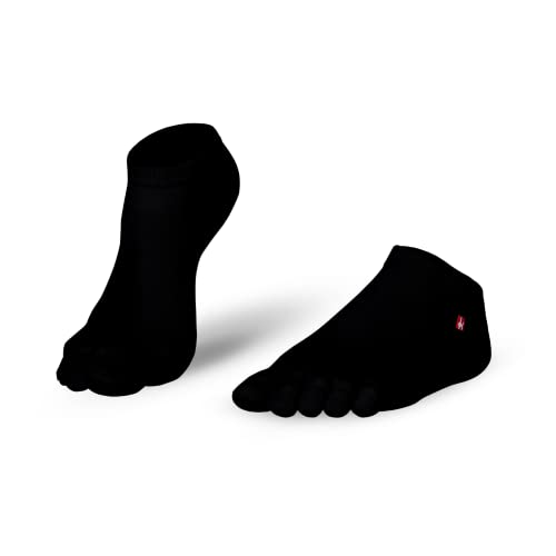 Knitido Zehensocken Track and Trail Ultralite unisex Sportsocken Herren schwarz und weiß für Sport und als Schutz in Zehenschuhen, Größe:39-42, Farbe:schwarz (101) von Knitido