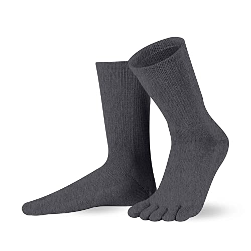 Knitido lange Zehensocken Cotton & Merino Melange aus Baumwolle und Merino, Größe:35-38, Farbe:Charcoal (103) von Knitido