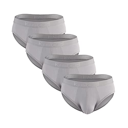 KNITLORD Herren Unterhosen Slip aus Bambus Atmungsaktiv Weich Herren Slip Grau 4er Pack (2XL) von KNITLORD