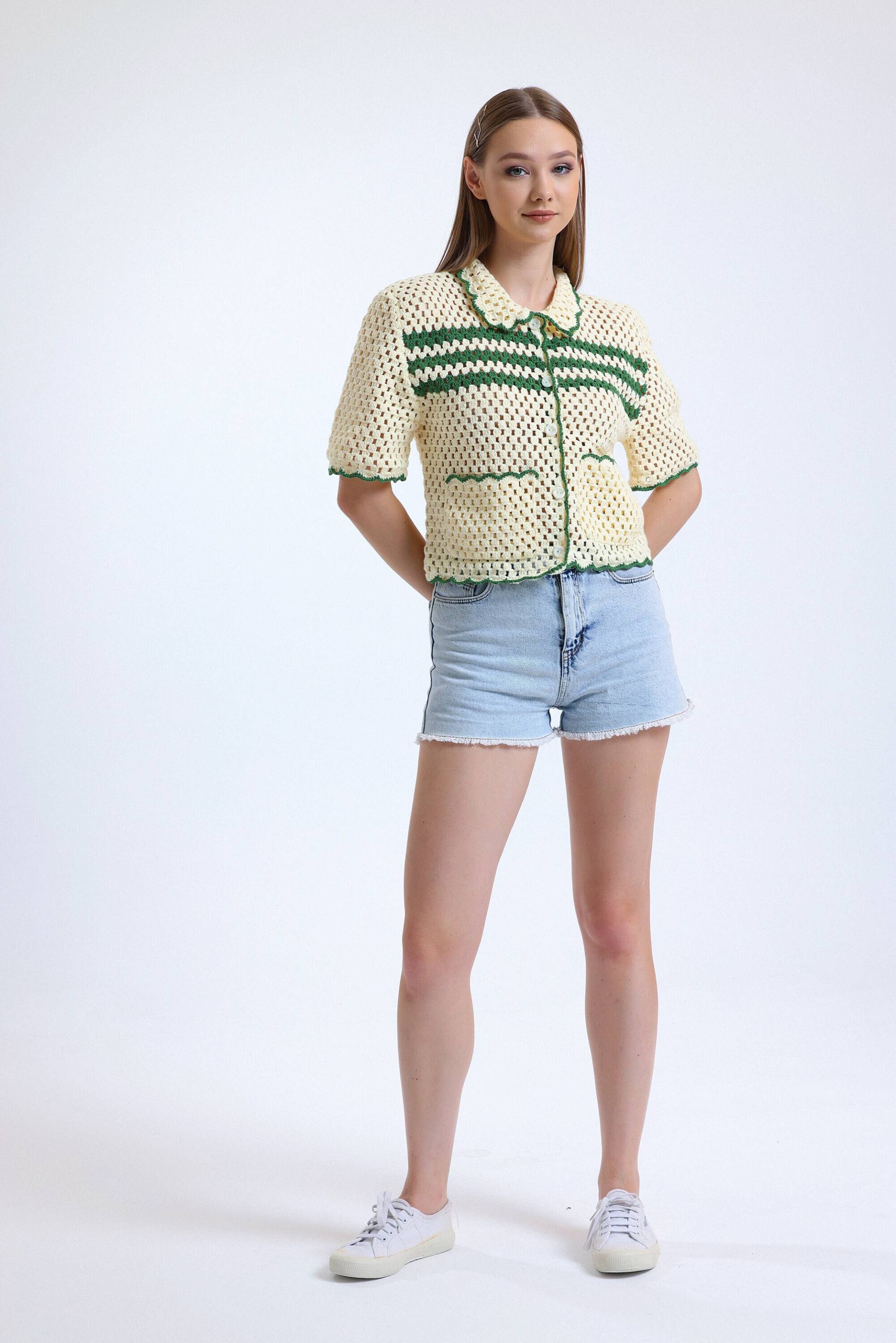 Häkel Shirt, Sommer Handgefertigtes Strick Vintage Style Design Frauen Shirt Häkel Shirt, Sommer Handgefertigtes Strick Vintage Style Design Frauen Shirt von KnitsoCO