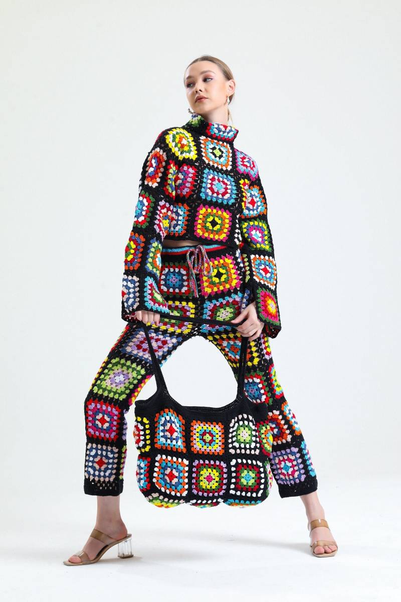 Häkeln Tasche, Oma Quadrat Häkeln Geldbörse, Gestrickte Handgemachte Schultertasche Häkeln Tasche, Oma Quadrat Häkeln Geldbörse, Gestrickte Handgemachte Schultertasche von KnitsoCO