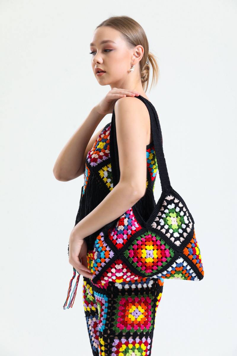 Häkeln Tasche, Oma Quadrat Häkeln Geldbörse, Gestrickte Handgemachte Schultertasche Häkeln Tasche, Oma Quadrat Häkeln Geldbörse, Gestrickte Handgemachte Schultertasche von KnitsoCO