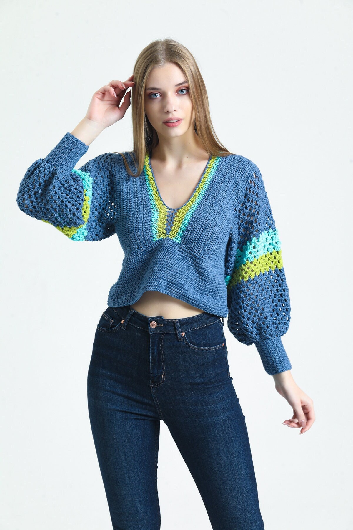 Stricken Sie Häkeloberteil, Häkelweste, % 100 Handmade Strickwaren Woman Top von KnitsoCO