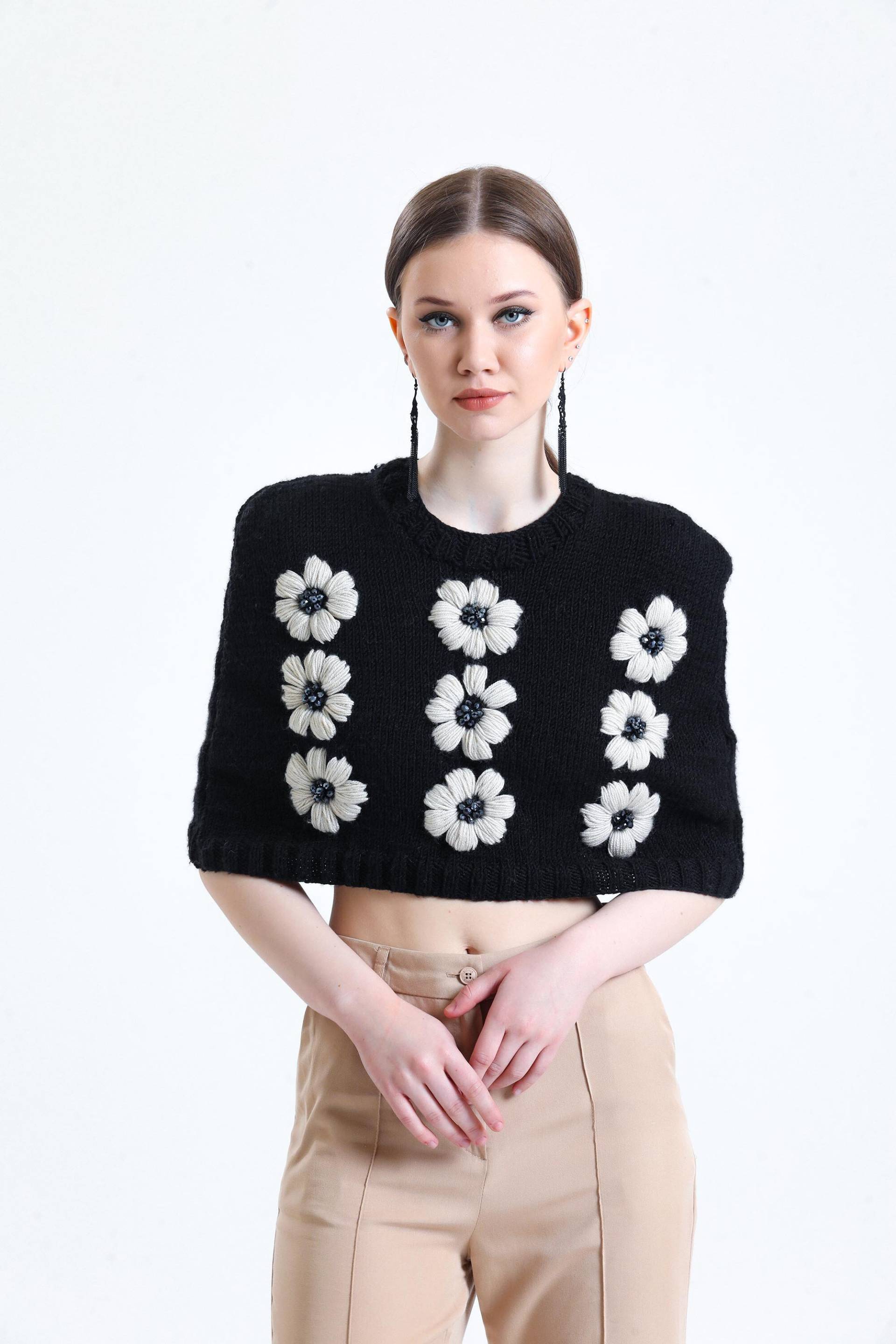 Wolle Handstricken Stickerei Poncho Pullover, Tops Pullover , Strick Frau Shrug, Blumen Häkeln Umhänge Wolle Handstricken Stickerei Poncho Pullover, Tops Pullover , Strick Frau Shrug, Blumen Häkeln Umhänge von KnitsoCO