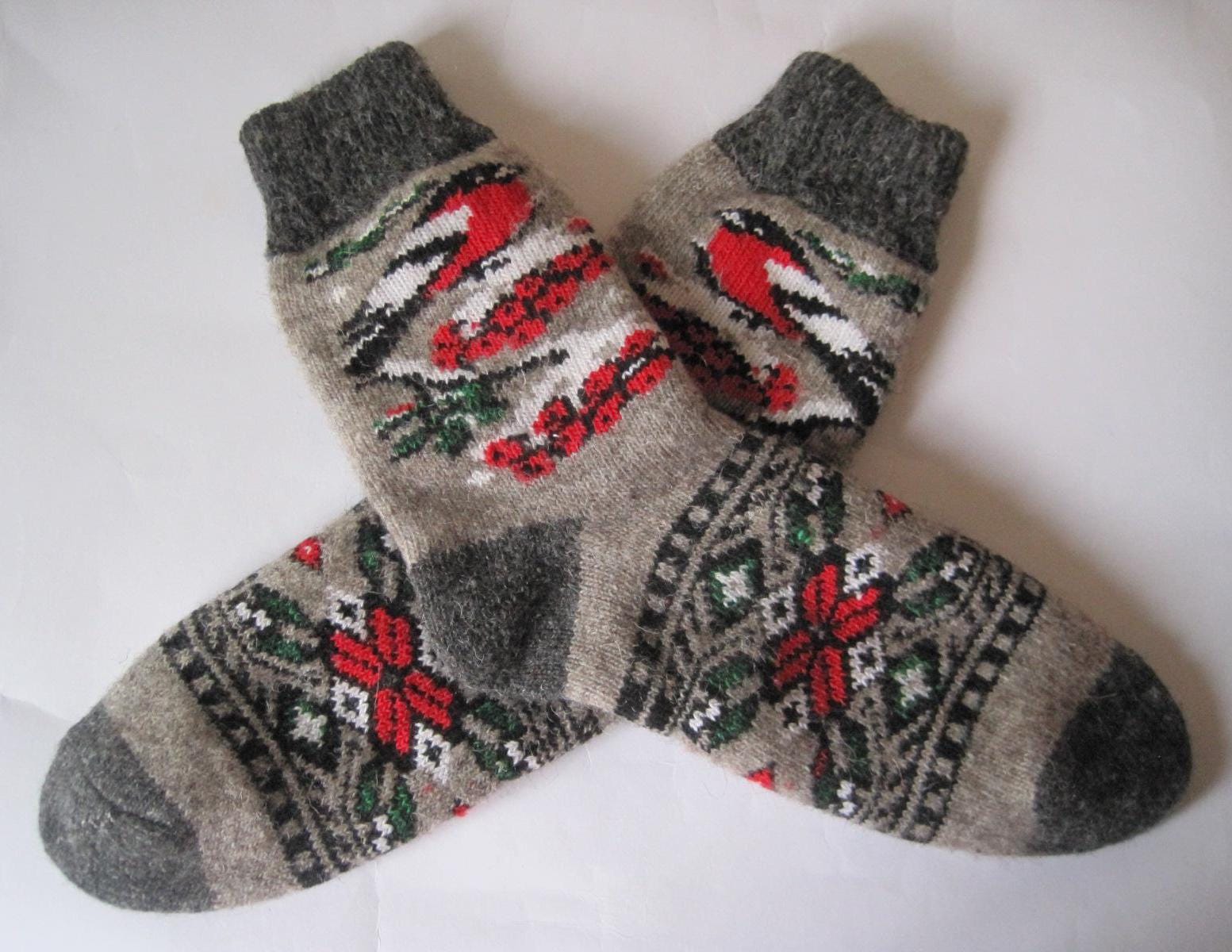 Herrensocken Aus Natürlichem Angora-Wollgarn, Strickmuster „Gimpel", Angenehm Warm Und Bequem Für Die Füße | 26-28 cm, Eu 43-44/Us 10-11 von KnittedWarmGifts