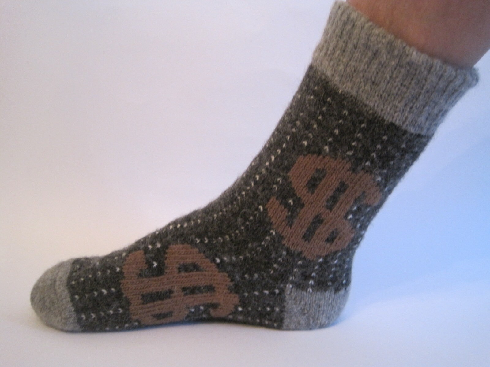 Herrensocken Aus Natürlichem Angora-Wollgarn Gestrickt, Dollarmuster, Eu-42-43/Us-10-11, Weich, Warm Und Sehr Bequem von KnittedWarmGifts