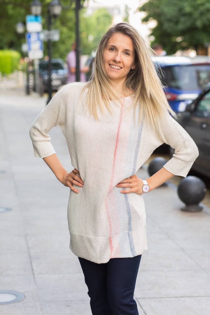 Knitted Linen-Cotton Long Tunic With 3/4 Sleeves, Ladies Linen Blouse, Batwing Women's From & Cotton Knitted Linen-Cotton Long Tunic With 3/4 Sleeves, Ladies Linen Blouse, Batwing Women's From & Cotton von KnittenClothing