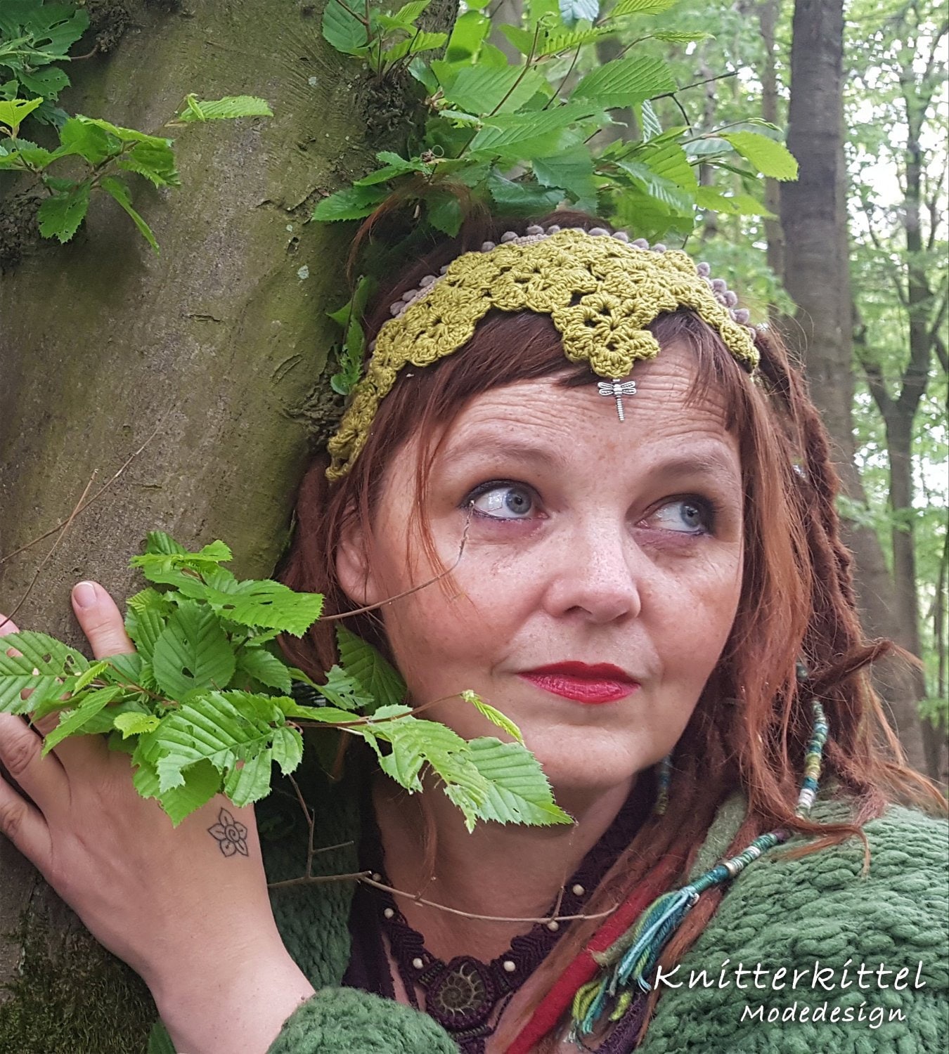 Blumenelfen-Haarband "Libelle" von Knitterkittel