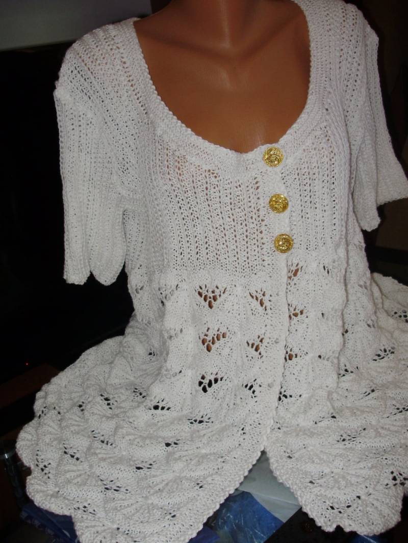 Damen Strickjacke, Sommerweste, Damenkleidung, Hand Gestrickte Weste, Baumwollweste, Eleganter Sommer von KnittingAlexBoutique