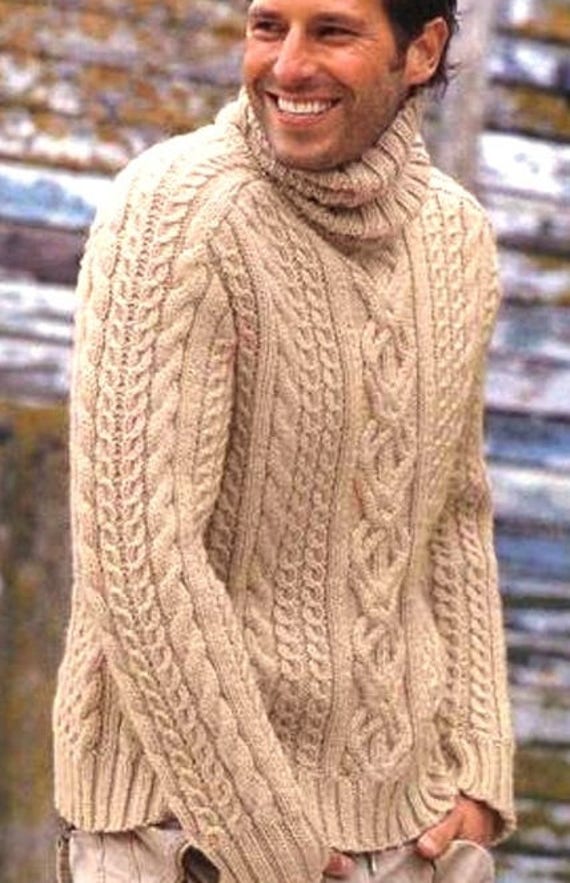 Herrenpullover, Strickpullover, Handgestrickter Pullover, Herrenmode, Warmer Herrenpullover Für Den Winter von KnittingAlexBoutique