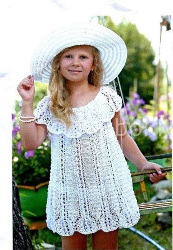 Kinderkleid, Strickkleid, Baumwoll-Kinderkleid, Sommer-Kinderkleid, Ein Geschenk Für Sie Kinderkleid, Strickkleid, Baumwoll-Kinderkleid, Sommer-Kinderkleid, Ein Geschenk Für Sie von KnittingAlexBoutique