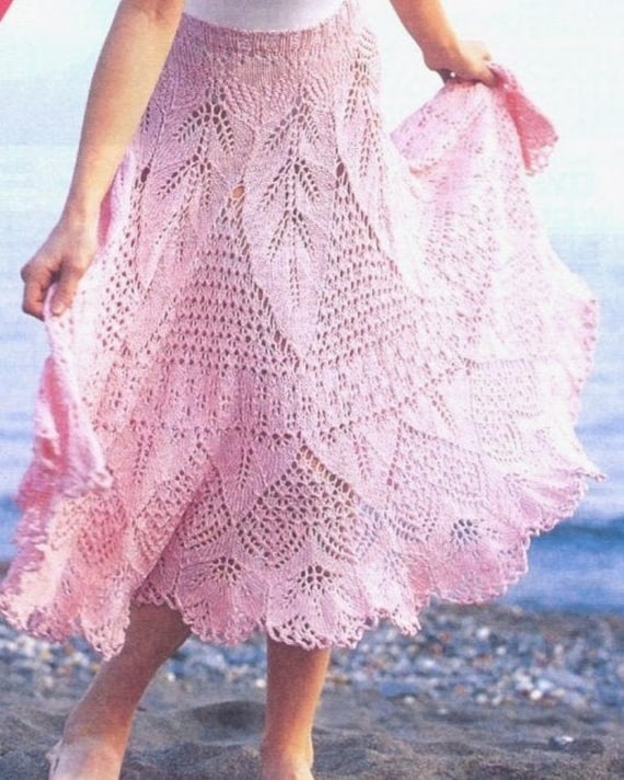 Rosa Langer Rock, Röcke, Strickrock, Sommerrock, Ein Geschenk Für Sie Rosa Langer Rock, Röcke, Strickrock, Sommerrock, Ein Geschenk Für Sie von KnittingAlexBoutique