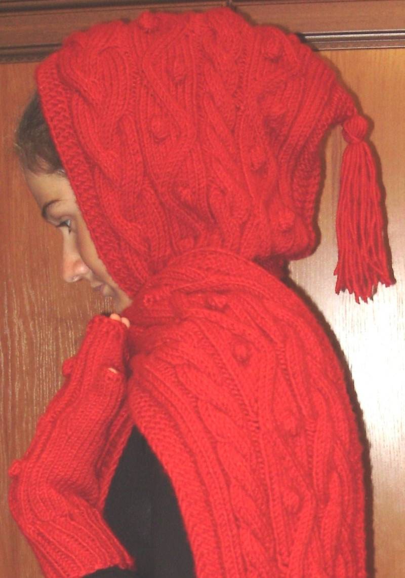 Schal Mit Handschuhen, Damen-Kapuzenschal, Schal, Gestrickt, Accessoires, Handgestricktes Set, Gestrickter Winterschal Handschuhen von KnittingAlexBoutique