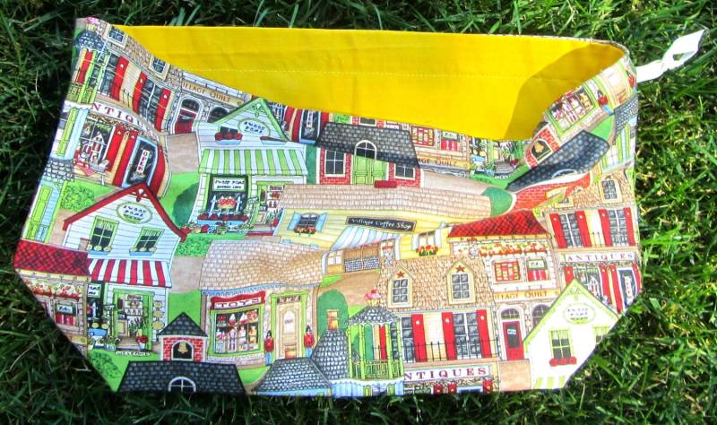 Dorf Geschäfte Drawstring Tasche Dorf Geschäfte Drawstring Tasche von KnittinginBeantown