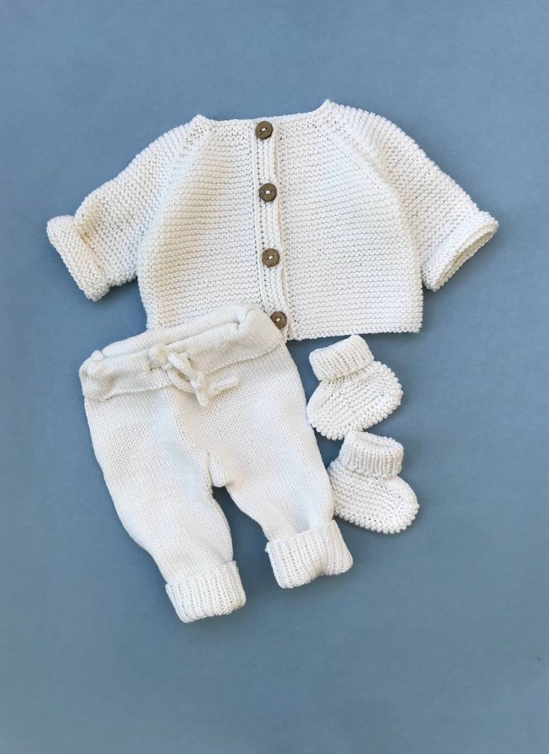 Baby Set Aus Bio Baumwolle Neugeborenes Coming Home Outfit Baby Set Aus Bio Baumwolle Neugeborenes Coming Home Outfit von Knitwearofistanbul