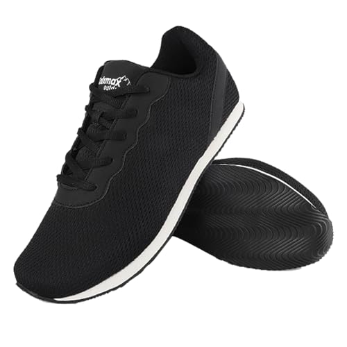 Knixmax Outdoor Extra Breit Straßenlaufschuhe Trainers Schwerlast Herren Leichte Diabetische Schuhe Bequeme Wanderschuhe Breite Füße Sneaker rutschfeste Schnürung Laufschuhe Schwarz EU42.5 von Knixmax Outdoor