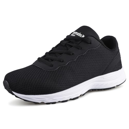 Knixmax Outdoor Herren Damen Extra Wide Laufschuhe Gehen Schuhe Leichte und Atmungsaktive Trainer Bequeme Turnschuhe für breite Fuß Schwarz EU42 von Knixmax Outdoor