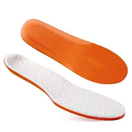 Knixmax Outdoor Einlegesohlen Winter Damen Herren Lammwolle Thermo Einlegesohlen Schuheinlagen Warm Weiche Bequeme mit Bogenstütze für Winterstiefel und Winterschuhe Weiß EU38 von Knixmax Outdoor