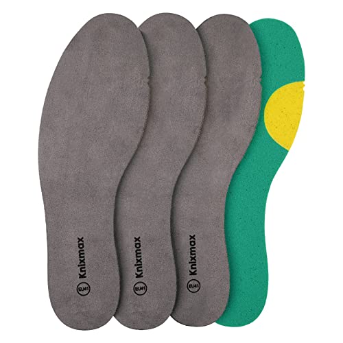 Knixmax 2 Paar Komfort Kinder Einlegesohlen mit Weich Foam Schuheinlagen Bequem Atmungsaktiv Ideal für Alltag und Beruf Grau Grün 28 EU von Knixmax