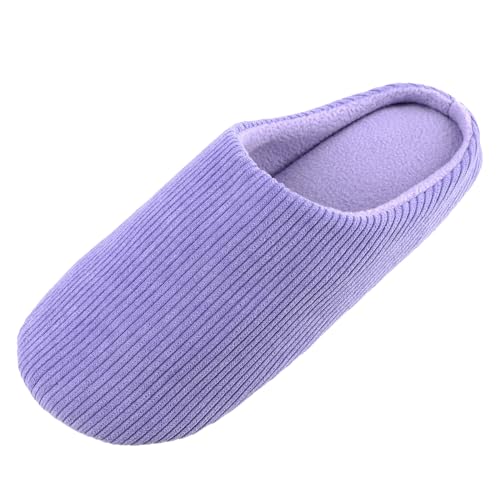 Knixmax Damen Hausschuhe Memory Foam Winter Warme Pantoffeln Bequeme rutschfeste Leicht Home Slipper Violett 38/39EU von Knixmax