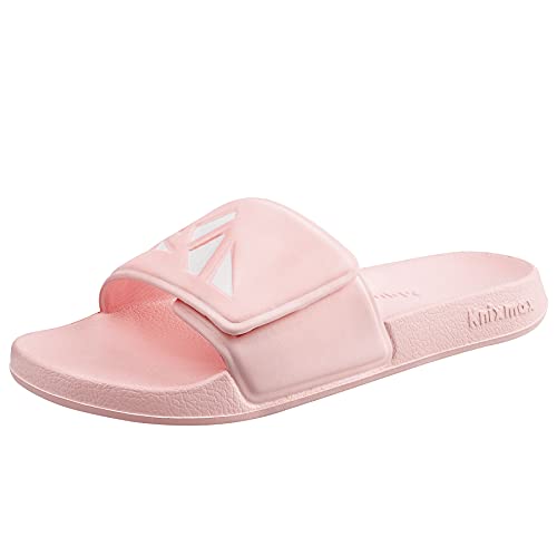 Knixmax Damen Dusch-& Badeschuhe Badelatschen mit Klettverschluss Strand Schlappen Sandalen Sommer Hausschuhe Pantoletten Pink 42/43EU von Knixmax