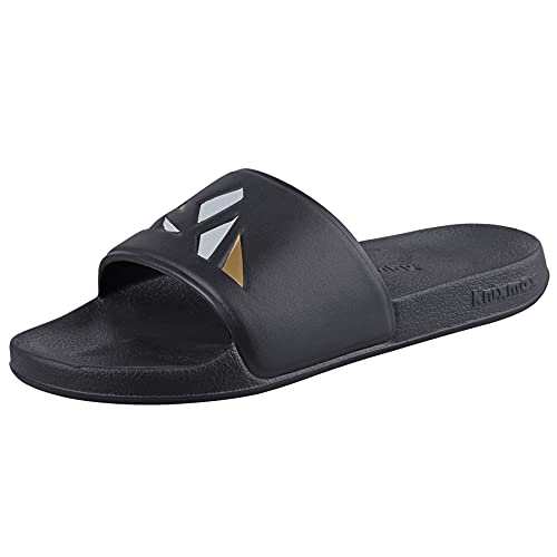 Knixmax Damen Dusch-& Badeschuhe Badelatschen Strand Schlappen Sandalen Sommer Hausschuhe Pantoletten Slip-on Schwarz 40/41EU von Knixmax