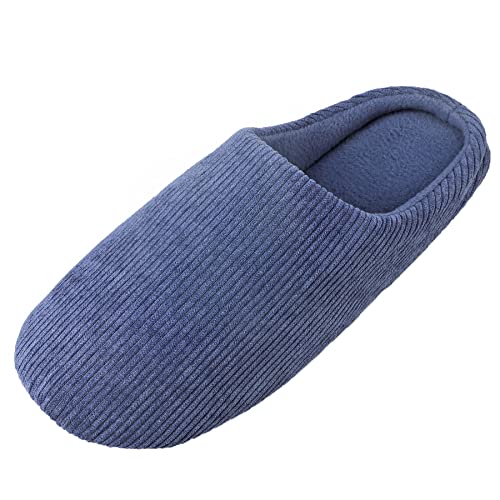 Knixmax Herren Damen Hausschuhe Memory Foam Pantoffeln Winter Warm Slipper Weiche rutschfeste Unisex-Erwachsene Marineblau 44/45EU von Knixmax