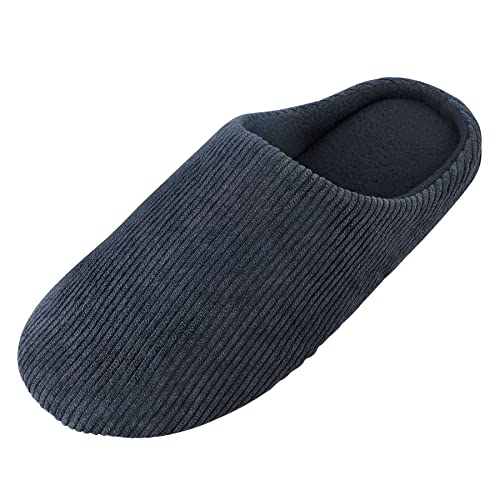 Knixmax Herren Damen Hausschuhe Memory Foam Pantoffeln Winter Warm Slipper Weiche rutschfeste Unisex-Erwachsene Schwarz 44/45EU von Knixmax