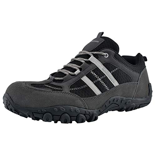 Knixmax Wanderschuhe Herren Leichte Trekkingschuhe Outdoorschuhe Atmungsaktiv rutschfeste Trekking- & Wanderhalbschuhe Männer Dunkelgrau Gr.44 EU von Knixmax