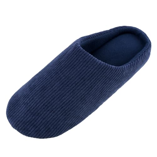 Knixmax Herren Hausschuhe Memory Foam Winter Warme Pantoffeln Bequeme rutschfeste Leicht Home Slipper Blau 46/47EU von Knixmax