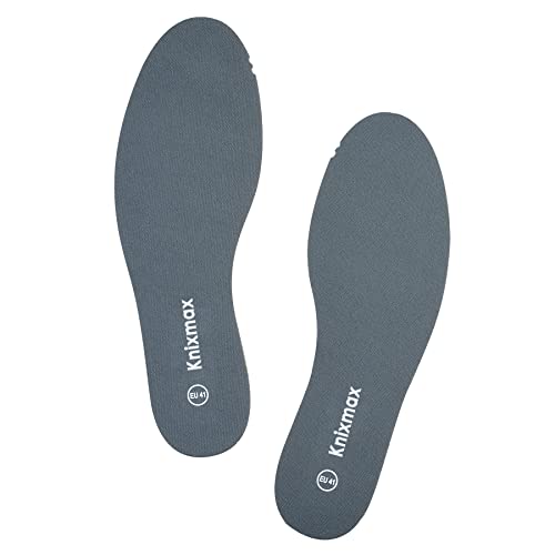 Knixmax Memory Foam Einlegesohlen Dünn Weich Schuheinlagen Komfort Einlagen Schuhsohlen Sohlen für Schuhe Herren Grau 41.5 EU von Knixmax
