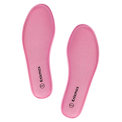 Knixmax Memory Schaum Einlegesohlen für Damen - Weich Einlagen Komfort Schuheinlagen für Sport, Freizeit und Beruf - für Sneaker, Wanderschuhe, Arbeitsschuhe - Frauen Pink 39 EU von Knixmax