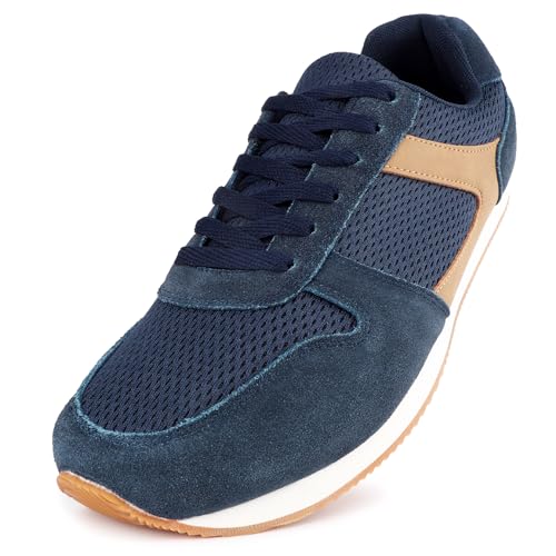 Knixmax Sneaker Herren Extra Weit Sportschuhe Breite Füße Laufschuhe Leicht Atmungsaktiv Turnschuhe Fitnesschuhe für Gym Sport Freizeit Marineblau 44EU von Knixmax