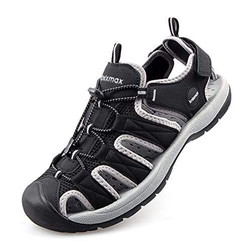 Knixmax Trekkingsandalen Herren Wandersandalen Geschlossene Outdoor Sandalen Sommer Wanderschuhe für Sport Strand Wassersport Frauen Schwarz Gr.41 EU von Knixmax