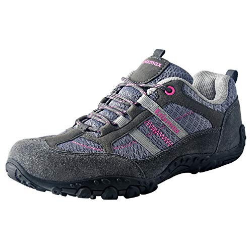 Knixmax Wanderschuhe Damen Herren Leicht Trekkingschuhe Outdoorschuhe Atmungsaktiv rutschfeste Trekking- & Wanderhalbschuhe Grau 37EU von Knixmax