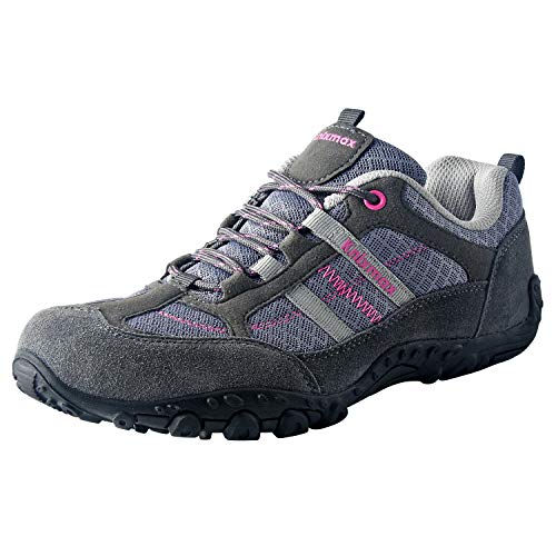 Knixmax Wanderschuhe Damen Leichte Trekkingschuhe Outdoorschuhe Atmungsaktiv rutschfeste Trekking- & Wanderhalbschuhe Frauen Grau Gr.40 EU von Knixmax