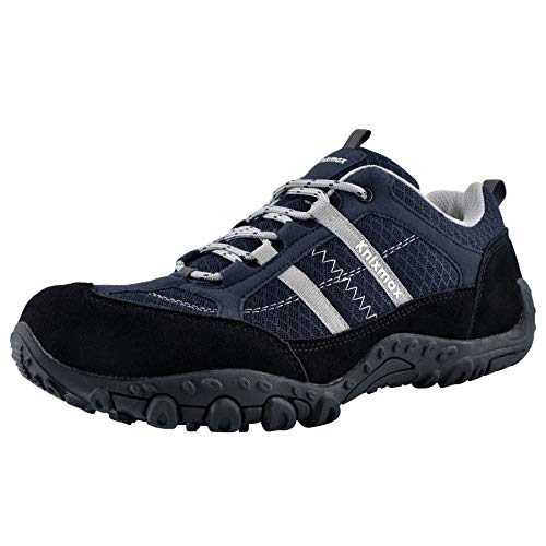 Knixmax Wanderschuhe Damen Herren Leicht Trekkingschuhe Outdoorschuhe Atmungsaktiv rutschfeste Trekking- & Wanderhalbschuhe Marineblau 44EU von Knixmax
