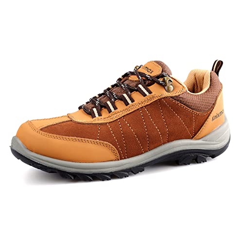 Knixmax Wanderschuhe Herren Wasserdicht Sommer Trekkingschuhe Leichte Outdoorschuhe Trekking-& Wanderhalbschuhe Bräunen Gr.45 von Knixmax