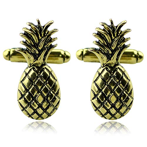 Knnuey Obst Ananas Manschetten knöpfe Goldene Luxus Metall Manschetten knöpfe Herren mode Hemd Manschetten knopf Schmuck von Knnuey