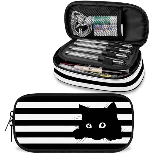 Federmäppchen mit Katzen-Motiv, großes Fassungsvermögen, niedliches Federmäppchen für Mädchen, Jungen, Teenager, Damen, Herren, tragbares Kinder-Federmäppchen mit Reißverschluss Federmäppchen mit Katzen-Motiv, großes Fassungsvermögen, niedliches Federmäppchen für Mädchen, Jungen, Teenager, Damen, Herren, tragbares Kinder-Federmäppchen mit Reißverschluss von Knobcar