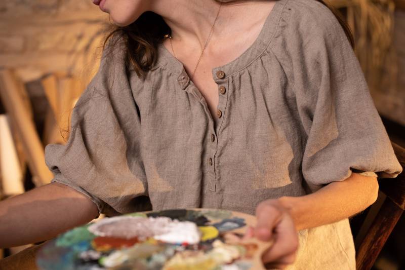 Bauernleinen Damenbluse - Nomad von KnockKnockLinen