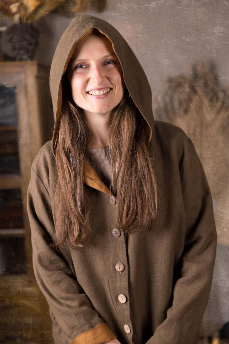 Leinen Mantel Mit Großer Kapuze - Moon Pixie Spitzer Elfen Leichter Sommermantel Leinenbekleidung von KnockKnockLinen