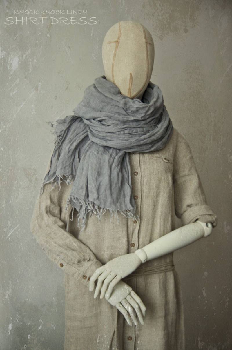 Leinen Hemdkleid | Leinenhemd Kleid Lockeres Sommerkleid Mit Langen Ärmeln Übergroßes Shirtkleid Boho Leinenkleid von KnockKnockLinen