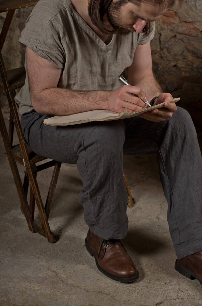 Leinenhose Alltag | Lockere Mit Taschen Für Herren Leinen Sommerhose Urlaubshose Verstellbare Taille von KnockKnockLinen