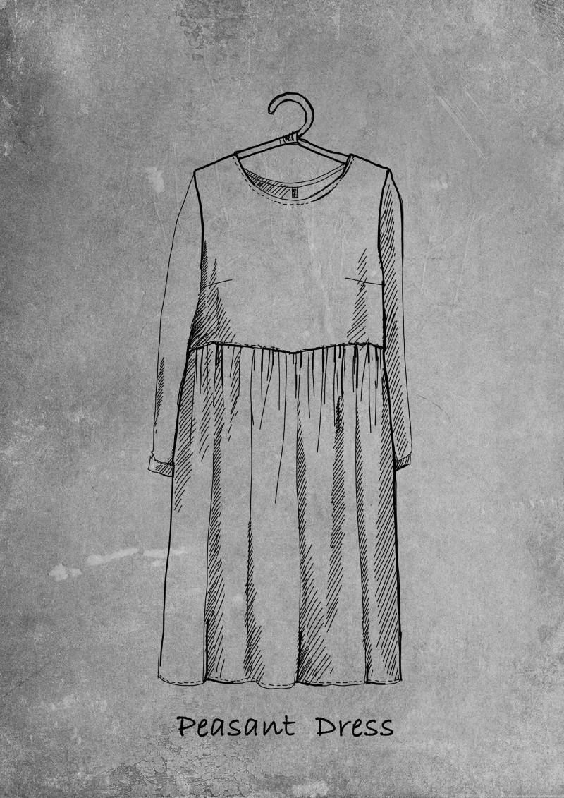 Oversized Leinenkleid Peony | Weit Geschnittenes Kleid Mit Hoher Taille Langarm Plus Größe Taschen von KnockKnockLinen